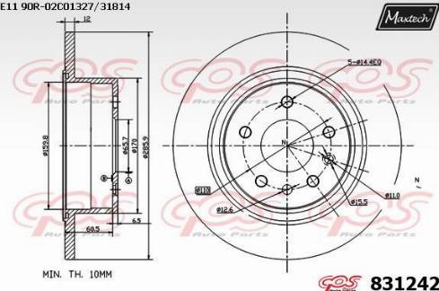 Maxtech 831242.0000 - Kočioni disk www.molydon.hr