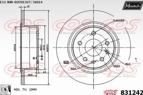 Maxtech 831242.0080 - Kočioni disk www.molydon.hr