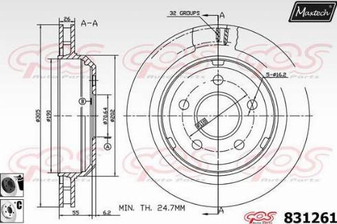 Maxtech 831261.6060 - Kočioni disk www.molydon.hr