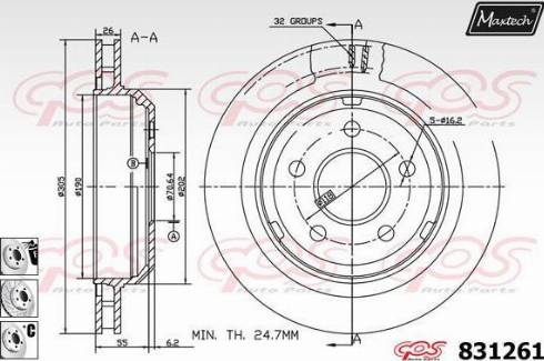 Maxtech 831261.6880 - Kočioni disk www.molydon.hr