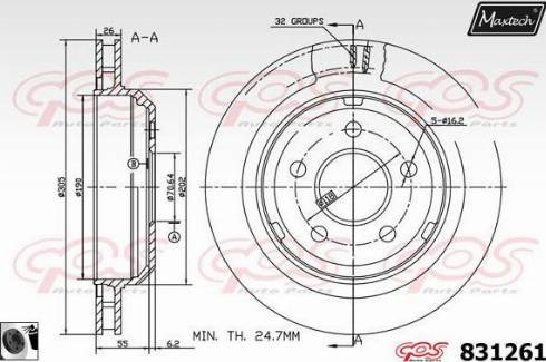 Maxtech 831261.0060 - Kočioni disk www.molydon.hr