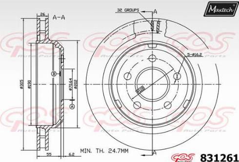 Maxtech 831261.0000 - Kočioni disk www.molydon.hr