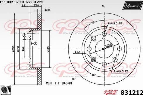 Maxtech 831212.0060 - Kočioni disk www.molydon.hr