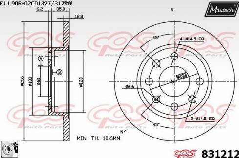 Maxtech 831212.0080 - Kočioni disk www.molydon.hr