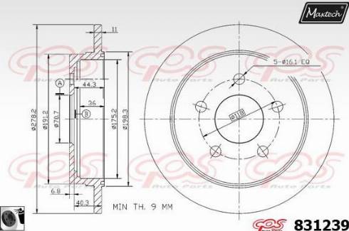 Maxtech 831239.0060 - Kočioni disk www.molydon.hr