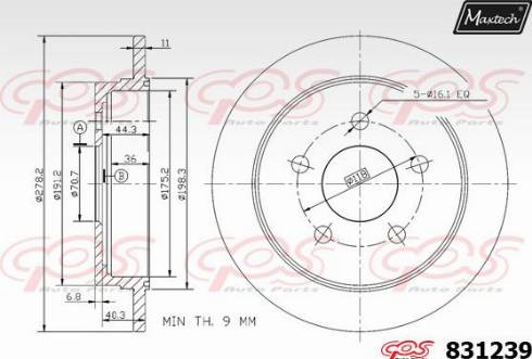 Maxtech 831239.0000 - Kočioni disk www.molydon.hr