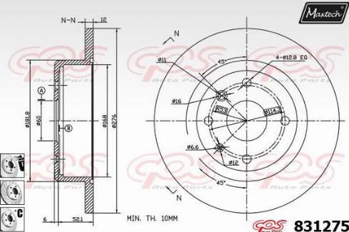 Maxtech 831275.6980 - Kočioni disk www.molydon.hr