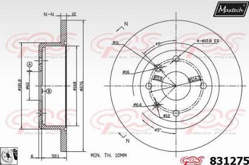 Maxtech 831275.0080 - Kočioni disk www.molydon.hr