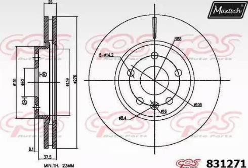 Maxtech 831271.0000 - Kočioni disk www.molydon.hr