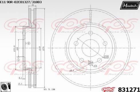 Maxtech 831271.0060 - Kočioni disk www.molydon.hr