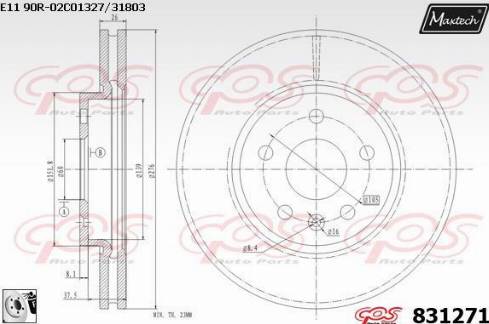 Maxtech 831271.0080 - Kočioni disk www.molydon.hr