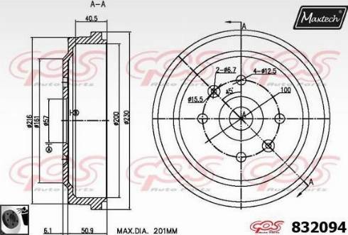 Maxtech 832094.0060 - Bubanj kočnica www.molydon.hr