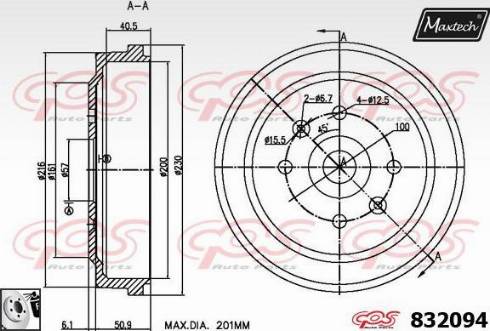 Maxtech 832094.0080 - Bubanj kočnica www.molydon.hr