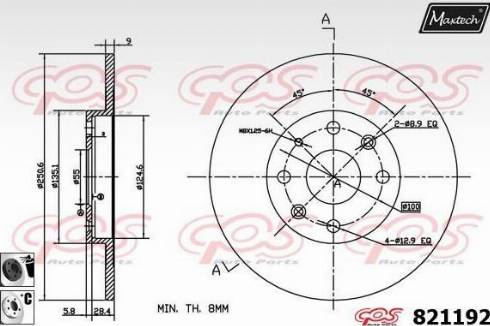 Maxtech 821192.6060 - Kočioni disk www.molydon.hr