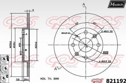 Maxtech 821192.6880 - Kočioni disk www.molydon.hr