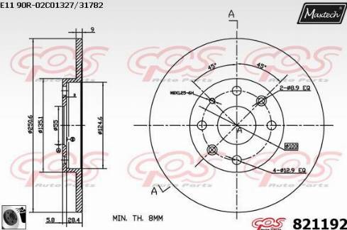 Maxtech 821192.0060 - Kočioni disk www.molydon.hr