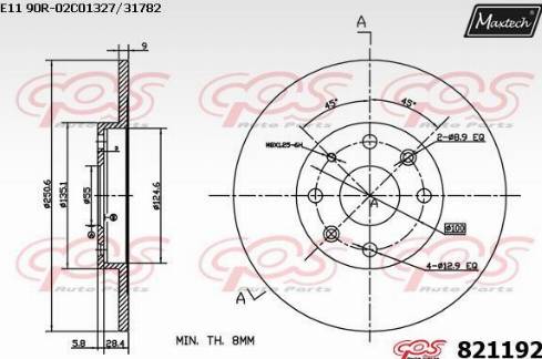 Maxtech 821192.0000 - Kočioni disk www.molydon.hr