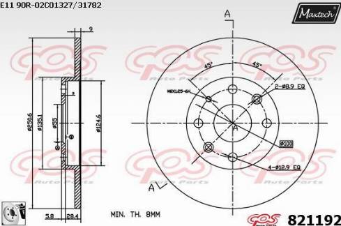 Maxtech 821192.0080 - Kočioni disk www.molydon.hr