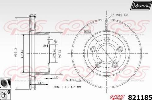 Maxtech 821185.6060 - Kočioni disk www.molydon.hr