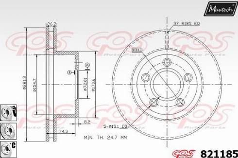 Maxtech 821185.6980 - Kočioni disk www.molydon.hr