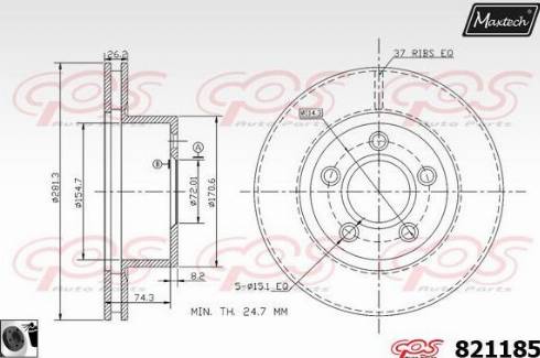 Maxtech 821185.0060 - Kočioni disk www.molydon.hr