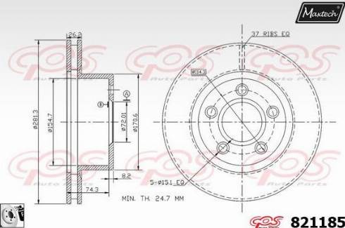 Maxtech 821185.0080 - Kočioni disk www.molydon.hr