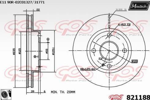 Maxtech 821188.0060 - Kočioni disk www.molydon.hr