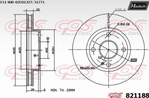 Maxtech 821188.0000 - Kočioni disk www.molydon.hr