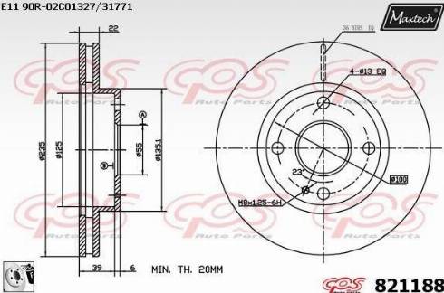 Maxtech 821188.0080 - Kočioni disk www.molydon.hr