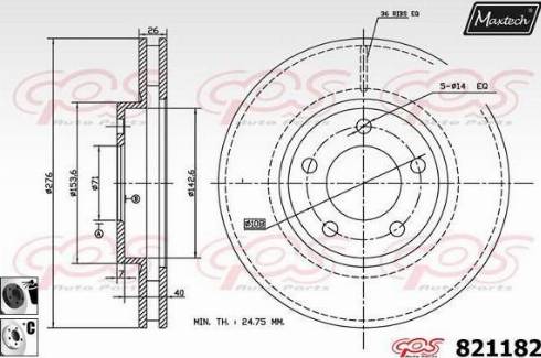 Maxtech 821182.6060 - Kočioni disk www.molydon.hr