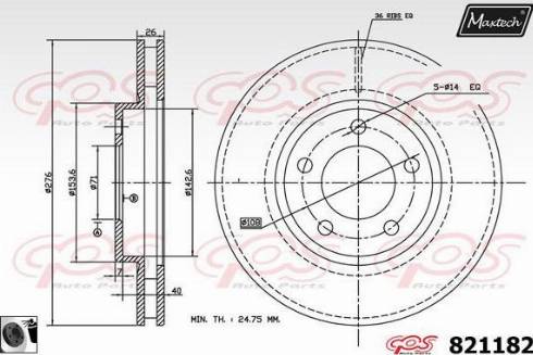 Maxtech 821182.0060 - Kočioni disk www.molydon.hr