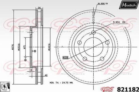 Maxtech 821182.0080 - Kočioni disk www.molydon.hr