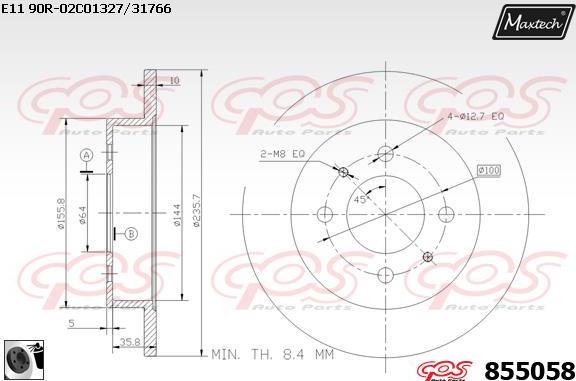 Maxtech 821255 - Kočioni disk www.molydon.hr