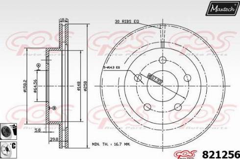 Maxtech 821256.6060 - Kočioni disk www.molydon.hr