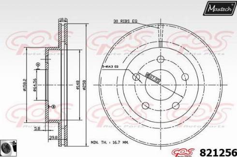 Maxtech 821256.0060 - Kočioni disk www.molydon.hr