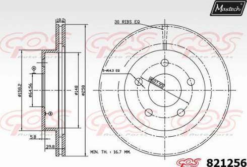 Maxtech 821256.0000 - Kočioni disk www.molydon.hr