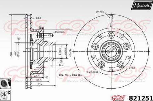 Maxtech 821251.6060 - Kočioni disk www.molydon.hr