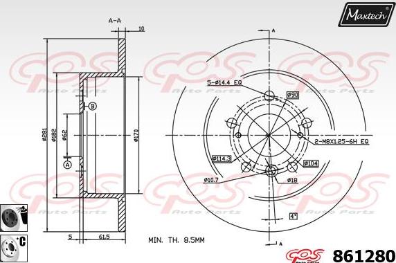 Maxtech 821251 - Kočioni disk www.molydon.hr