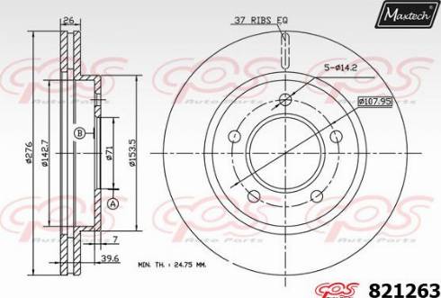 Maxtech 821263.0000 - Kočioni disk www.molydon.hr