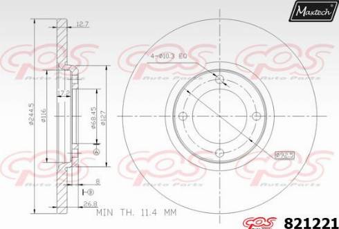 Maxtech 821221.0000 - Kočioni disk www.molydon.hr