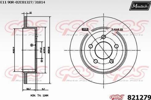 Maxtech 821279.0000 - Kočioni disk www.molydon.hr