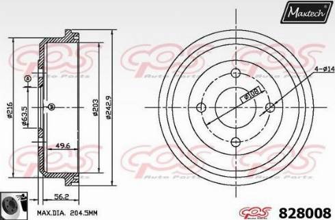 Maxtech 828008.0060 - Bubanj kočnica www.molydon.hr