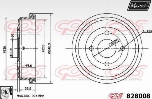 Maxtech 828008.0080 - Bubanj kočnica www.molydon.hr