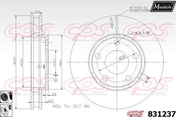 Maxtech 827040 - Kočioni disk www.molydon.hr