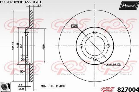 Maxtech 827004.0060 - Kočioni disk www.molydon.hr