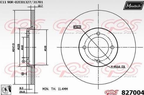 Maxtech 827004.0080 - Kočioni disk www.molydon.hr