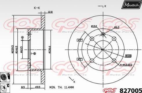 Maxtech 827005.6060 - Kočioni disk www.molydon.hr