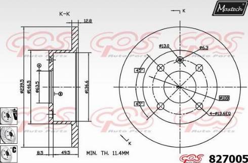 Maxtech 827005.6880 - Kočioni disk www.molydon.hr