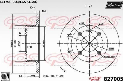 Maxtech 827005.0060 - Kočioni disk www.molydon.hr