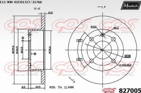 Maxtech 827005.0000 - Kočioni disk www.molydon.hr